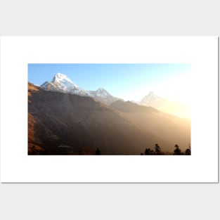 Panoramic Sunset View Of Everest Mountain Posters and Art